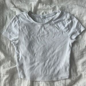 Garage White Fitted Crop Short Sleeve Tee